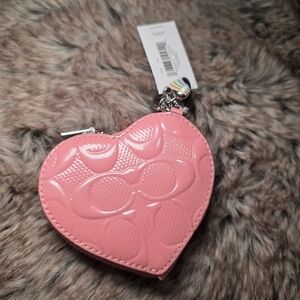 Coach Pink Heart-Shaped Coin Purse